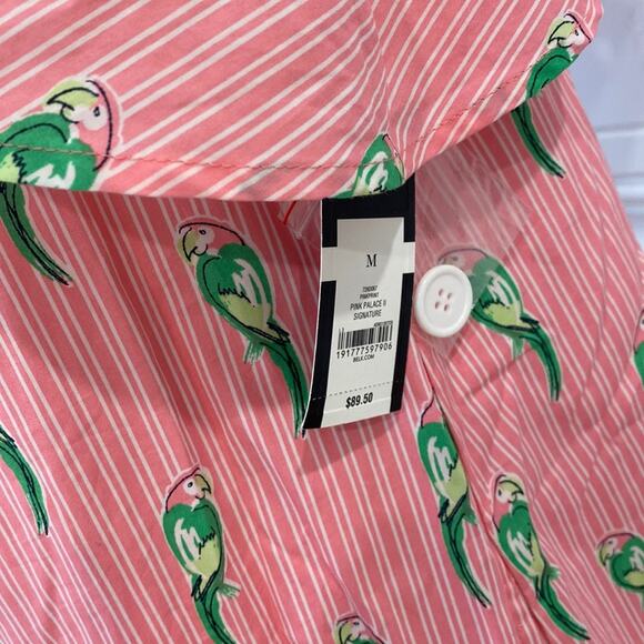 Crown & Ivy Medium Dress 100% Cotton Parrot Boho Resort Dress Preppy Button Back - Picture 10 of 16